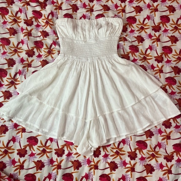 White Strapless Romper Dress - Picture 5 of 5